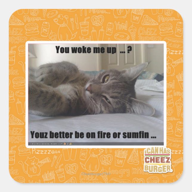 Adesivo Quadrado Você me acordou (Frente)