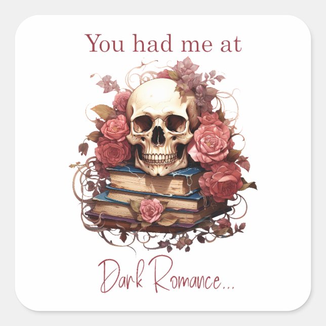 Adesivo Quadrado Você me conquistou com Dark Romance (Frente)