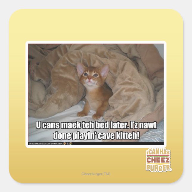 Adesivo Quadrado Você pode dormir mais tarde. (Frente)