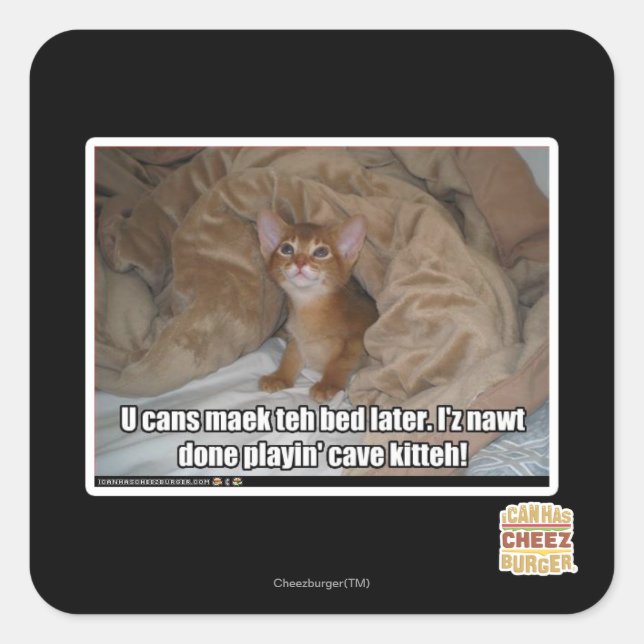 Adesivo Quadrado Você pode dormir mais tarde. (Frente)