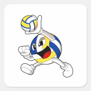 Adesivo Quadrado Voleibol com voleibol
