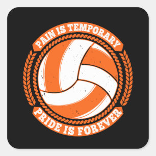 Adesivo Quadrado Voleibol - Dor de Orgulho Temporário para Sempre