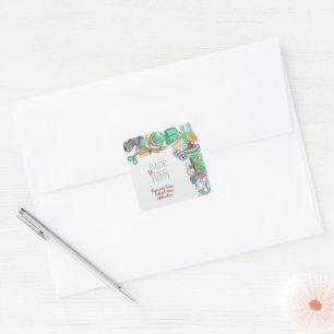 Adesivo Quadrado Voltar à festa da escola