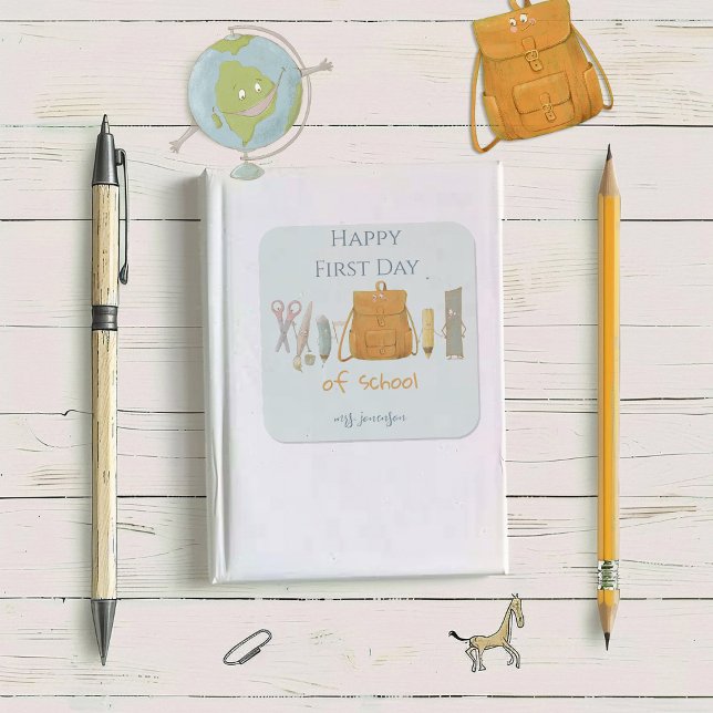 Adesivo Quadrado Voltar para Amigos da Escola (Criador carregado)