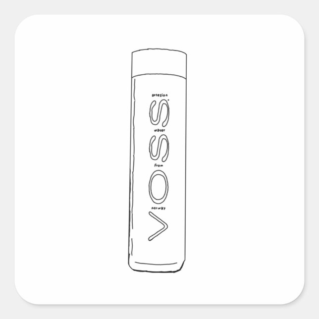 Adesivo Quadrado Voss Water Sticker (Frente)