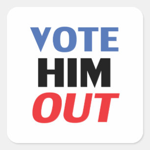 Adesivo Quadrado vota-o para fora - azul vermelho branco preto