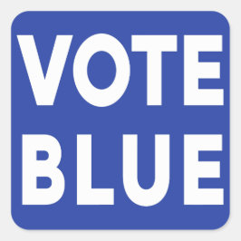 Adesivo Quadrado Votação a frio Texto branco azul sobre política az
