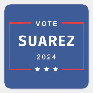 Adesivo Quadrado Votação Moderna Francis Suarez 2024 Stars Box Dark