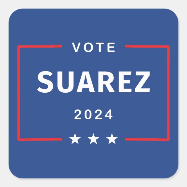 Adesivo Quadrado Votação Moderna Francis Suarez 2024 Stars Box Dark (Frente)