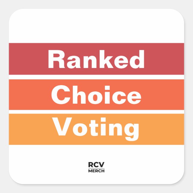 Adesivo Quadrado Votação por Escolha Classificada 3 Listras (Frente)