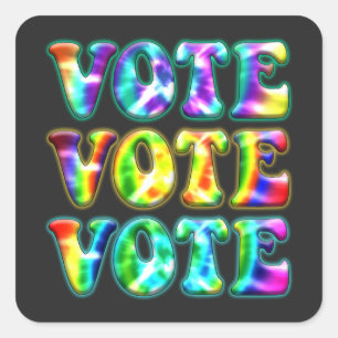 Adesivo Quadrado Votação Retroativa Saia da votação com Vintage Tie