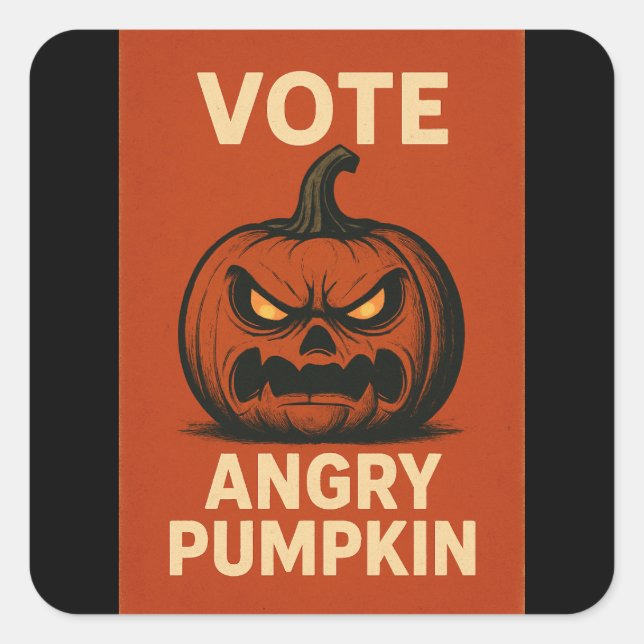 Adesivo Quadrado Votando Pumpkin Stickers (Frente)