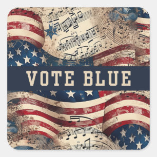 Adesivo Quadrado Votar Blue Sticker, Eleição do Partido Democrático