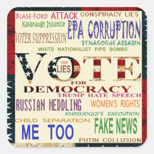 Adesivo Quadrado Votar pela Democracia