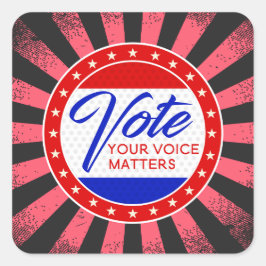 Adesivo Quadrado Votar sua voz é importante para os raios estelares