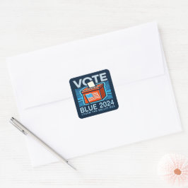 Adesivo Quadrado Vote Azul 2024 Urna Eleições Presidenciais EUA