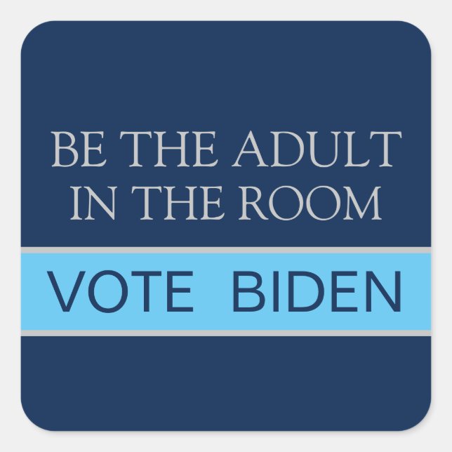 Adesivo Quadrado Vote Harris Seja o Adulto Responsável 2024 (Frente)