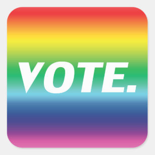 Adesivo Quadrado "vote" - orgulho lgbtq lgbt arco-íris coloração br