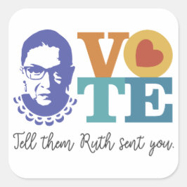 Adesivo Quadrado Vote RBG Sticker