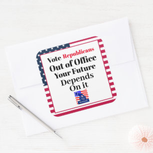Adesivo Quadrado Vote Republicanos Fora do Escritório