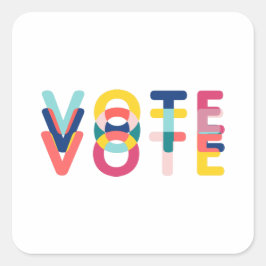 Adesivo Quadrado Voto Moderno Sticker no Arco-Íris