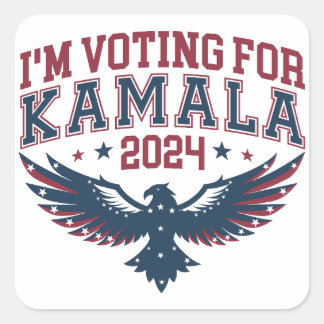 Adesivo Quadrado Voto Para Kamala 2024