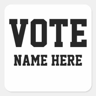 ADESIVO QUADRADO VOTO PERSONALIZAR NOME