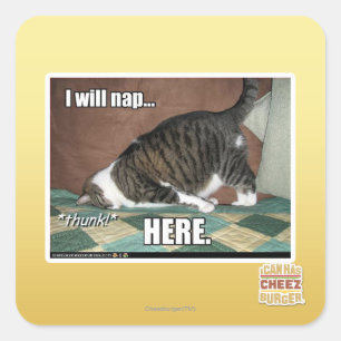 Adesivo Quadrado Vou dormir aqui