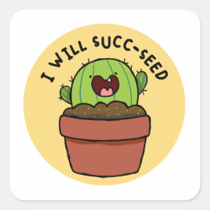 Adesivo Quadrado Vou Ter Um Vinheta De Canhão Positivo De Cactus