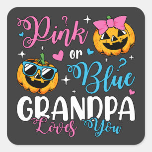 Adesivo Quadrado Vovô Rosa Ou Azul Te Ama Bebê De Abóbora