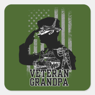 Adesivo Quadrado Vovô Veterano