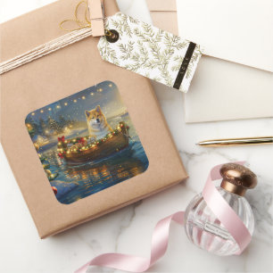 Adesivo Quadrado Voyage festiva do Akita