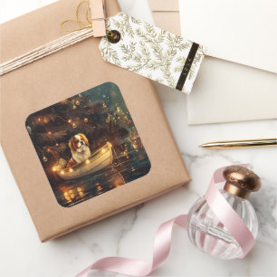 Adesivo Quadrado Voyage festiva no Natal japonês