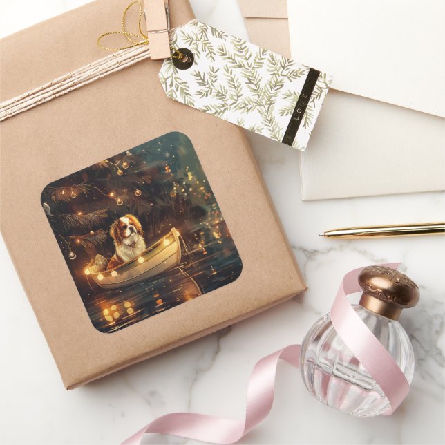 Adesivo Quadrado Voyage festiva no Natal japonês (Presentear)