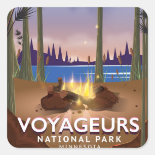 Adesivo Quadrado Voyageurs National Park poster de viagens Minnesot