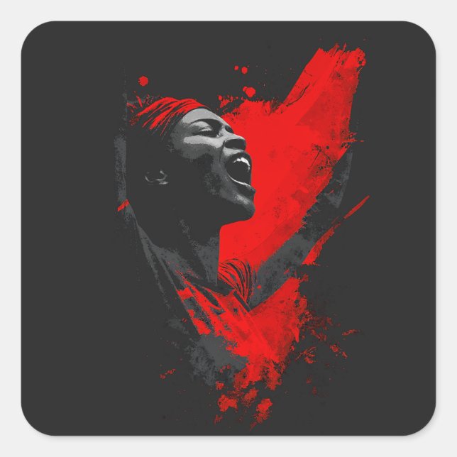 Adesivo Quadrado Voz em Vermelho (Frente)