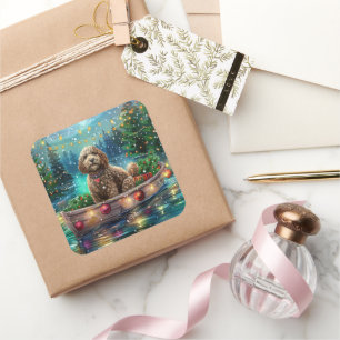 Adesivo Quadrado Voz Festiva do Cockapoo