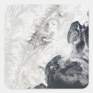 Adesivo Quadrado Vulcões na Península Central de Kamchatka