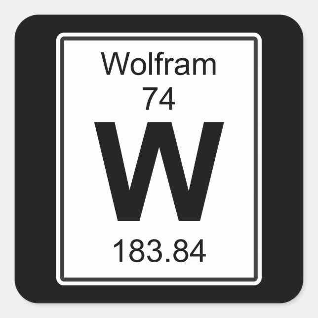 Adesivo Quadrado W - Wolfram (Frente)