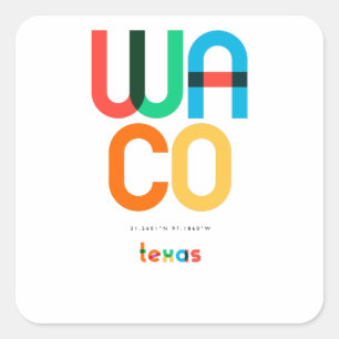 Adesivo Quadrado Waco Texas Meio do Século, Arte Pop,