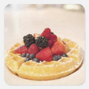 Adesivo Quadrado Waffle de fruta fresca