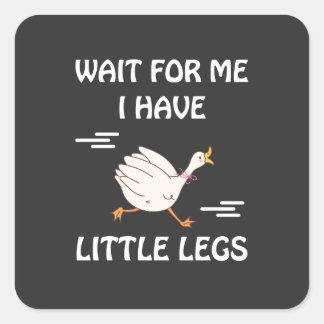 Adesivo Quadrado Wait For Me I Have Little Legs – Cute Funny Goose