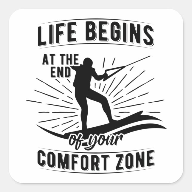 Adesivo Quadrado Wakeboard | Presentes Marítimos De Bordo De Água (Frente)