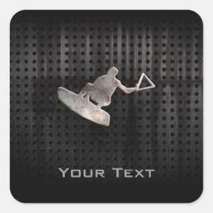 Adesivo Quadrado Wakeboarder; Preto legal