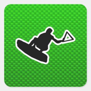 Adesivo Quadrado Wakeboarder Verde
