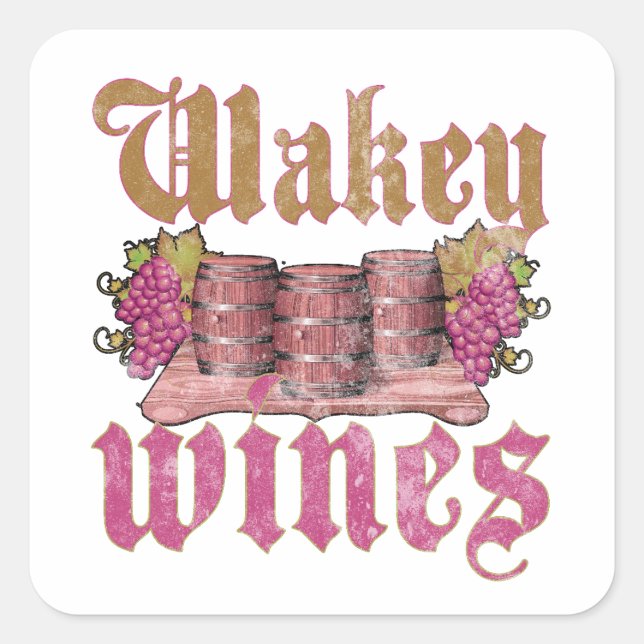 Adesivo Quadrado Wakey Wines (Frente)