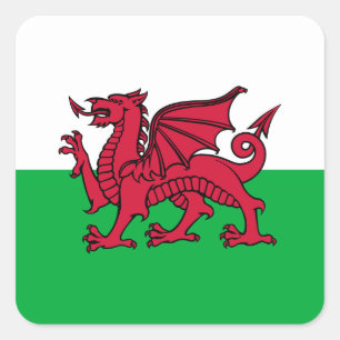 Adesivo Quadrado Wales - bandeira de Galês