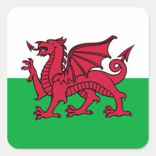 Adesivo Quadrado Wales Dragon