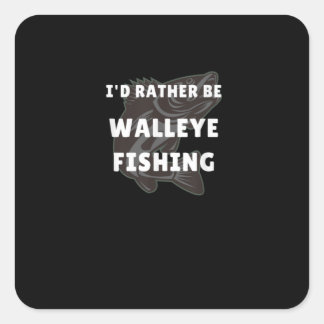 Adesivo Quadrado Walleye Pesca Walleye Funny Fisher Men Walleye