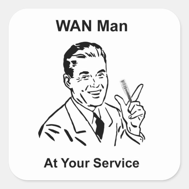 Adesivo Quadrado WAN Man On Your Service Retro Tech (Frente)